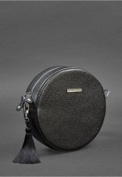 Женская кожаная круглая сумка  BlankNote Tablet черная Blackwood BN-BAG-23-BW