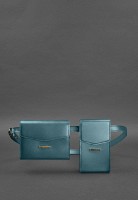 Набор женских кожаных сумок BlankNote  Mini поясная/ кроссбоди зеленые - BN-BAG-38-MALACHITE