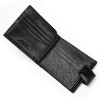 Мужской кожаный кошелек  DR. BOND MS-27CK black