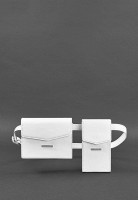 Набор женских кожаных сумок BlankNote  Mini поясная/ кроссбоди белые - BN-BAG-38-LIGHT