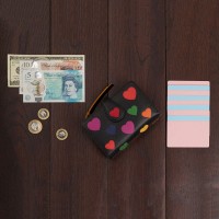 Кожаный женский кошелек Visconti Crush c RFID (Black-Multi Love)