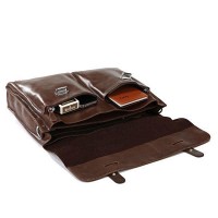 Мужской кожаный коричневый портфель John McDee jd7100b