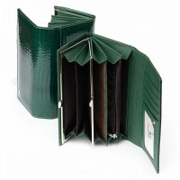 Женский кошелек из кожи LR SERGIO TORRETTI W1-V dark-green