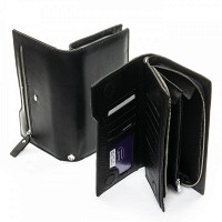 Женский кошелек из кожи Classic DR. BOND WMB-2M black color