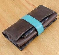 Женское кожаное портмоне ручной работы BlankNote 3.0 орех-тиффани