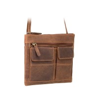 Коричневая кожаная сумка Visconti 18608 Slim Bag (Oil Tan)