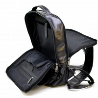 Кожаный мужской черный рюкзак TARWA ga-7284-3md