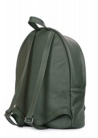 Стильный городской кожаный рюкзак Poolparty backpack-leather-darkgreen