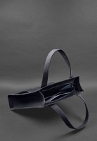 Женская кожаная сумка шоппер Бэтси BlankNote с карманом синяя BN-BAG-10-1-NN