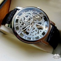 Женские часы скелетон Winner Silver II (1115)