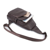 Кожаный коричневый мини-рюкзак John McDee jd4013q