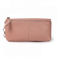 Женская кожаная косметичка Cosmetic  A-00276 pink