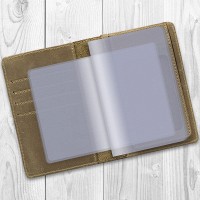 Обложка-органайзер для документов из кожи HiArt AD-01 Shabby Olive