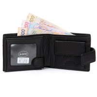 Мужской кожаный кошелек  DR. BOND MS-17CK black