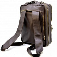 Кожаная коричневая сумка-рюкзак TARWA gc-7014-3md