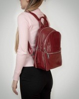 Женский кожаный рюкзак ALEX RAI 95517-9 bordo