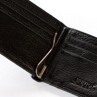 Мужской кожаный зажим для купюр BE BRETTON 168-L24B black
