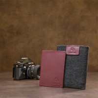 Кожаная обложка для паспорта GRANDE PELLE 11482 Бордовый
