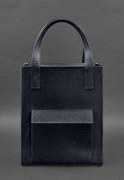 Женская кожаная сумка шоппер Бэтси BlankNote с карманом синяя BN-BAG-10-1-NN