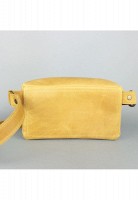 Кожаная поясная сумка желтая винтажная TW-BELTBAG-YELL-CRZ