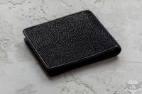 Женский черный кошелек из кожи ската Ekzotic Leather stw 21