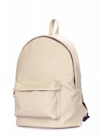 Стильный городской кожаный рюкзак Poolparty backpack-leather-beige