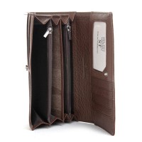 Женский кожаный лаковый кошелек SERGIO TORRETTI FEW501 brown