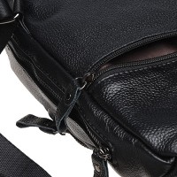 Мужская кожаная сумка-слинг Borsa Leather K1029-black