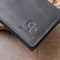 Кожаный зажим для купюр GRANDE PELLE 11296 Черный