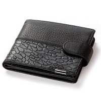 Мужской кожаный кошелек BE BRETTON 408L black