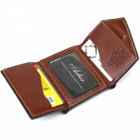 Мужской кожаный кошелек GRANDE PELLE 11464 Коричневый