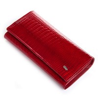 Женский кожаный лаковый кошелек SERGIO TORRETTI FEW1-V red