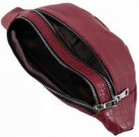Бордовая сумка на пояс TRAUM 7208-31