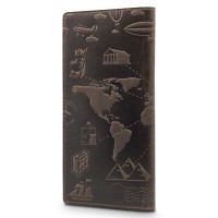 Кожаный бумажник Hi Art «7 wonders of the world» WP-03 Shabby Gavana Brown