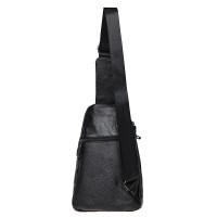 Мужская кожаная сумка-слинг Borsa Leather K1029-black