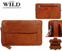 Мужская кожаная барсетка Always Wild 1264BS рыжий