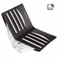 Кожаный мужской кошелек с RFID защитой Visconti cr93 blk