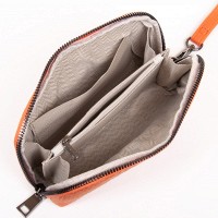 Женская кожаная косметичка Cosmetic 60095-16 orange