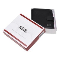 Мужской чёрный кожаный кошелёк Horse Imperial K1010a-black