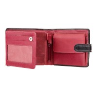 Кожаный мужской кошелек Visconti TR35 Atlantis c RFID (Black Red)