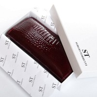 Женский кожаный лаковый кошелек SERGIO TORRETTI FEW38 wine red