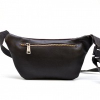 Кожаная темно-коричневая сумка на пояс TARWA gc-8179-3md