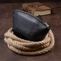Женская кожаная косметичка Amelin GRANDE PELLE 11302 Черная