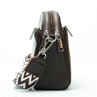 Женский молодежный кожаный клатч ALEX RAI 99092 brown
