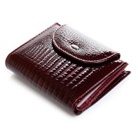 Женский кожаный лаковый кошелек SERGIO TORRETTI FEW44-1 wine red