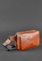 Кожаная сумка на пояс BlankNote DropBag Коньяк