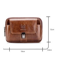 Кожаная коричневая сумка на пояс для смартфона Bull yb043