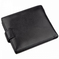 Мужское чёрное портмоне из натуральной кожи ST Leather 18836