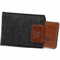 Кожаный зажим для купюр GRANDE PELLE 11474 Коричневый
