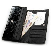 Женский лаковый кожаный кошелек PE DR. BOND PEW1-V black